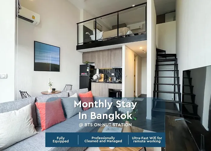 Elegant 1br - Ultra Fast Wifi - Bts On-nut * Bangkok